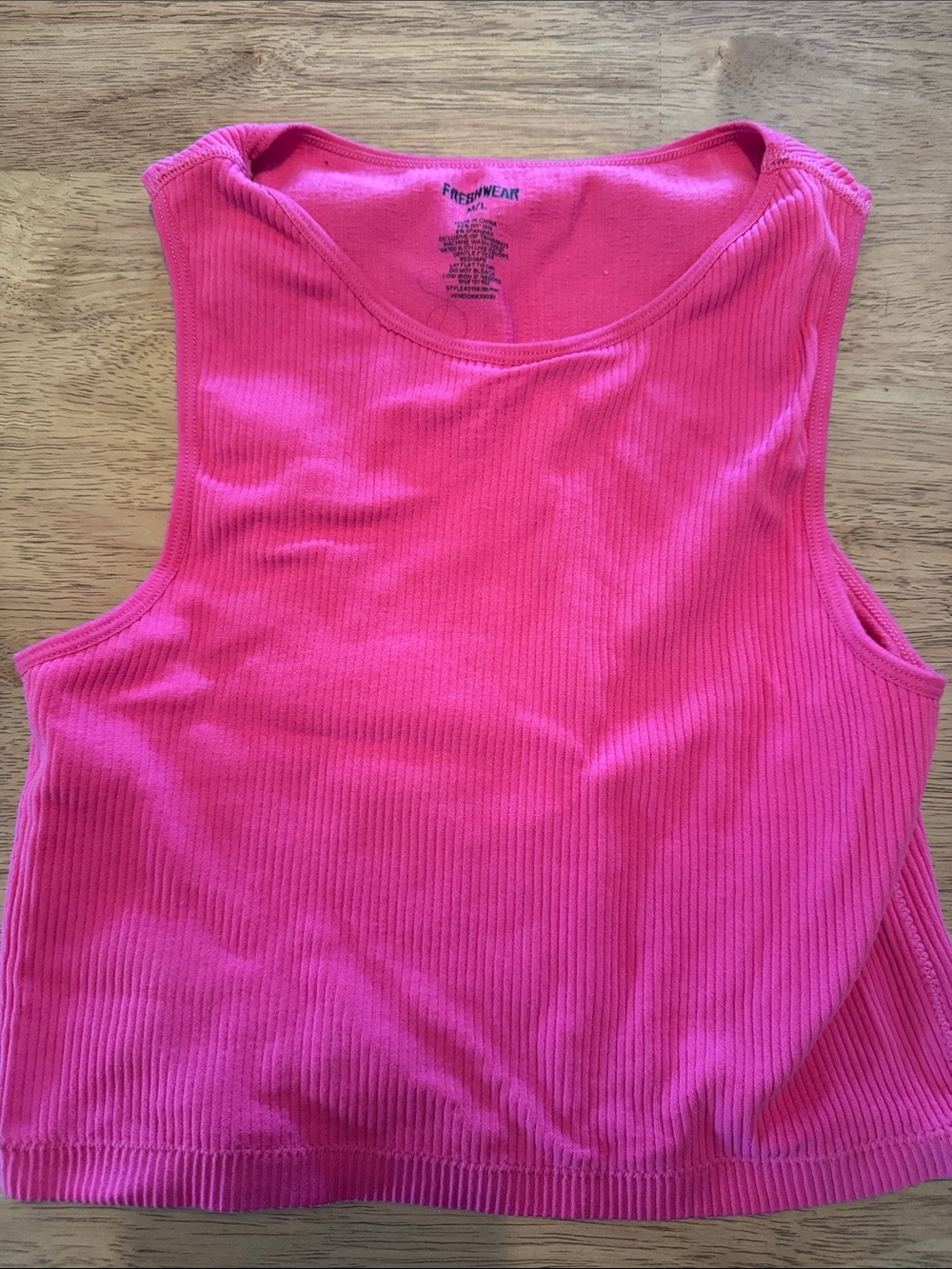 Freshwear Pink Crop Sleeveless Tank Top